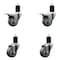 Service Caster 3'' Gray Poly Swivel 1-3/4'' Expanding Stem Caster Set 2 Total Lock Brakes, 4PK SCC-EXTTL20S314-PPUB-2-S-2-134 - alternate 1
